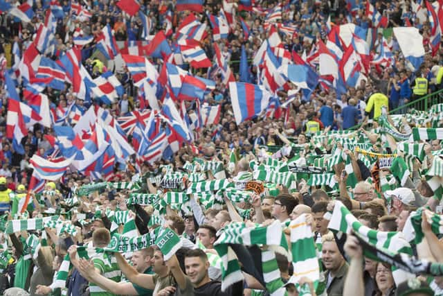 Celtic and Rangers fans at Celtic Park. Picture: Steve Welsh/Getty Images