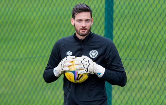 Craig Gordon returned to Hearts training yesterday after starring in Scotland's win over the Faroe Islands. (Photo by Mark Scates / SNS Group)