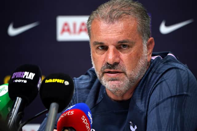 Postecoglou spoke to the media for the first time as Spurs boss on Monday.