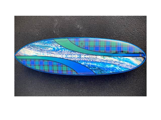 A hand-shaped surfboard by Jay Surfboards