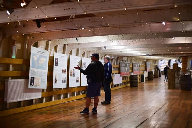 Water seeping through the decks has damaged some of the displays. Picture: John Devlin