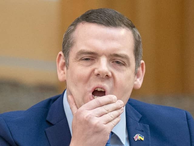 Scottish Conservative party leader Douglas Ross during First Minister's Questions at the Scottish Parliament in Holyrood, Edinburgh (Photo: Jane Barlow/PA Wire).