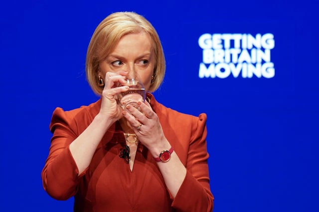 Prime Minister Liz Truss delivering her keynote speech at the Conservative Party annual conference at the International Convention Centre in Birmingham. Picture; 05/10/2022