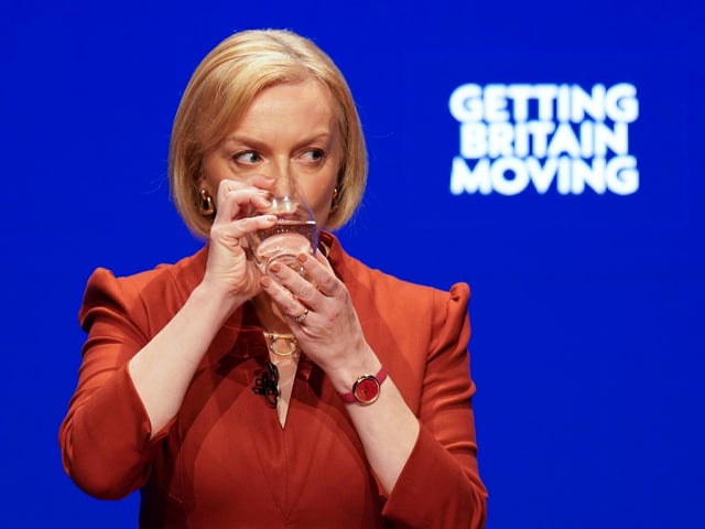 Prime Minister Liz Truss delivering her keynote speech at the Conservative Party annual conference at the International Convention Centre in Birmingham. Picture; 05/10/2022