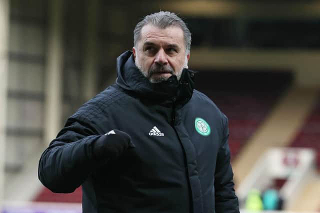 Celtic manager Ange Postecoglou at full time after the 4-0 win over Motherwell. (Photo by Alan Harvey / SNS Group)