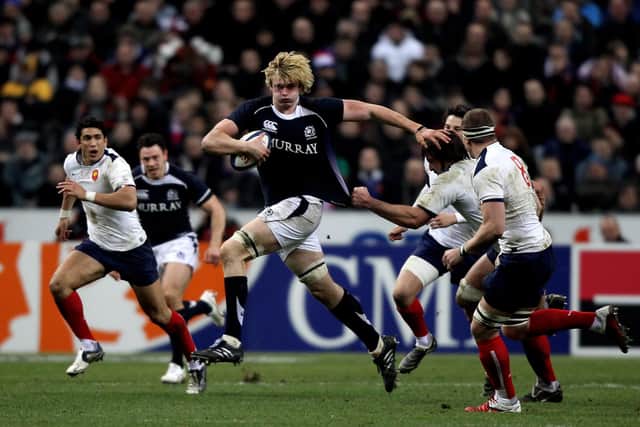 Richie Gray on the rampage for Scotland against France in Paris in 2011 on his first Six Nations start.  (Photo by David Rogers/Getty Images)