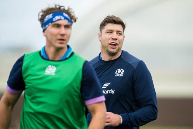 Grant Gilchrist, right, always felt Jamie Ritchie would ascend to the Scotland captaincy. (Photo by Ross Parker / SNS Group)