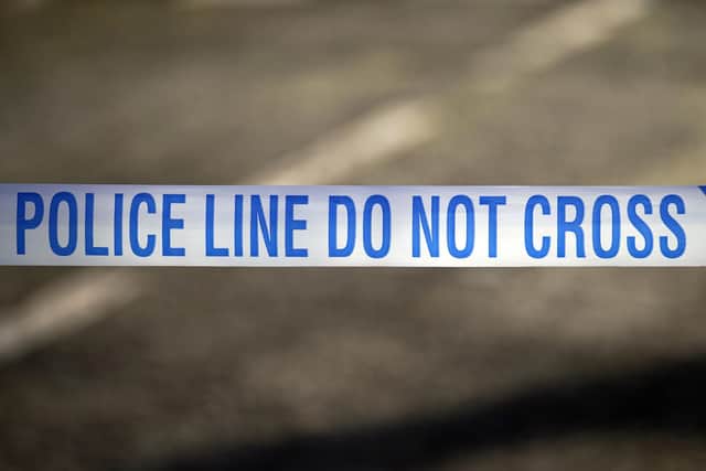 A section of the road was taped off.