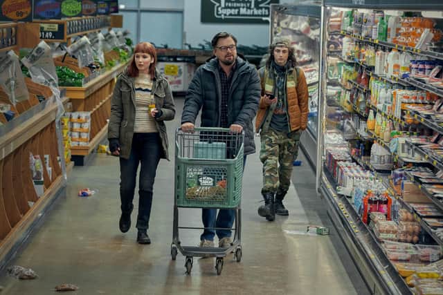Adam McKay's Don't Look Up has several nominations for BAFTA 2022, including Best Film, Best Original Screenplay and Leading Actor for Leonardo DiCaprio. (Image credit: Niko Tavernise / Netflix)