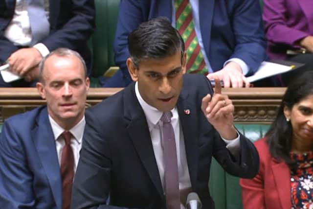 Prime Minister Rishi Sunak speaking during the weekly session of Prime Minister's Questions in the House of Commons in London. Picture: AFP via Getty Images