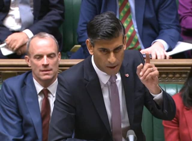 Prime Minister Rishi Sunak speaking during the weekly session of Prime Minister's Questions in the House of Commons in London. Picture: AFP via Getty Images