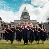 Seven modern-day medical students - Violet Borkowska, Hikari Sakurai, Megan Cameron, Simran Piya, Caitlin Taylor, Izzie Dighero and Mei Yen Liew - collected posthumous degrees on behalf of the Edinburgh Seven last year in 2019. Picture: Callum Bennets