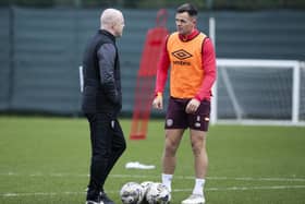 Hearts striker Lawrence Shankland has improved his all-round game since working with manager Steven Naismith this season.