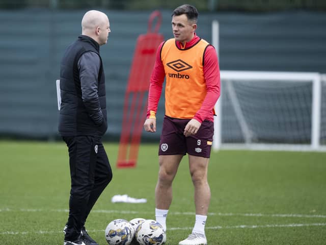 Hearts striker Lawrence Shankland has improved his all-round game since working with manager Steven Naismith this season.