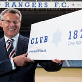 Happier times in Rangers managing director Stewart Robertson's relationship with Club 1872 as he helps launch the fan shareholder group at Ibrox in May 2016. (Photo by Ross Brownlee/SNS Group).
