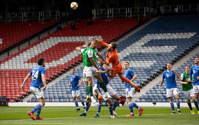 The Scottish Cup final was played in front of an empty Hampden Park, though 9,000 were able to attend a Scotland match at the same stadium three weeks later. Picture: SNS