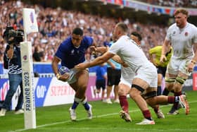 The television match official and his wife received threatening and abusive messages via Facebook following the match between England and Samoa at the Rugby World Cup in France last year. (Photo by Mike Hewitt/Getty Images)