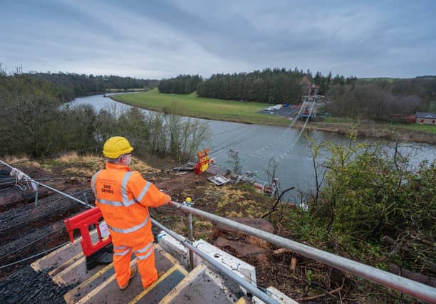 The next stage of the work is to remove the 12 chains, which are a total of 2000m long, the images show the preparation work going on for this stage which should happen later this month (Photo: Phil Wilkinson).
