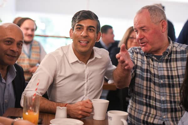 Prime Minister Rishi Sunak and Conservative MP Bob Blackman attend a Tory general election campaign event in Stanmore. Picture: Chris Ratcliffe - WPA Pool/Getty Images