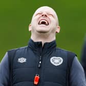 EDINBURGH, SCOTLAND - APRIL 12: Hearts Head Coach Steven Naismith during a Heart of Midlothian training session at Oriam, on April 12, 2024, in Edinburgh, Scotland. (Photo by Ross Parker / SNS Group)