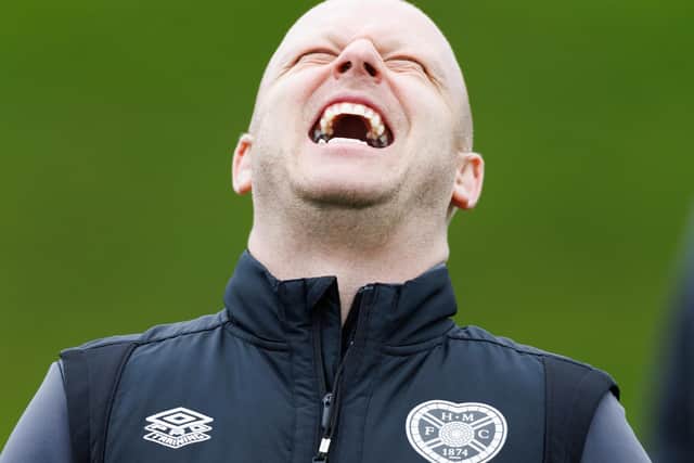 EDINBURGH, SCOTLAND - APRIL 12: Hearts Head Coach Steven Naismith during a Heart of Midlothian training session at Oriam, on April 12, 2024, in Edinburgh, Scotland. (Photo by Ross Parker / SNS Group)