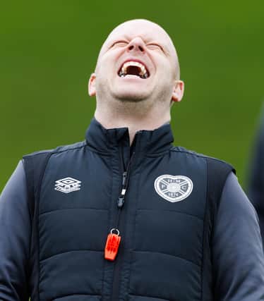 EDINBURGH, SCOTLAND - APRIL 12: Hearts Head Coach Steven Naismith during a Heart of Midlothian training session at Oriam, on April 12, 2024, in Edinburgh, Scotland. (Photo by Ross Parker / SNS Group)