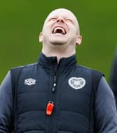 EDINBURGH, SCOTLAND - APRIL 12: Hearts Head Coach Steven Naismith during a Heart of Midlothian training session at Oriam, on April 12, 2024, in Edinburgh, Scotland. (Photo by Ross Parker / SNS Group)