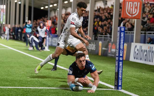 Damien Hoyland has scored a try in each of Edinburgh's opening two URC matches. (Photo by Ross Parker / SNS Group)