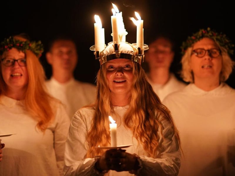 The Norwegian tale of Lussi from Norwegian folklore is female figure with a crown of candles - however, she is not a symbol of goodness and light. Lussi would carry restless souls who arose from their graves and stalk the local homes from December 13, making sure they had completed their festive preparations - or else. Her entourage of the dead were known as "gangferd" or “gongferd”, which roughly translates as the walking dead.