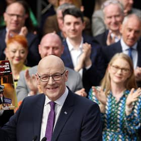 First Minister John Swinney launches the SNP Manifesto in Glasgow yesterday (Picture: Jeff J Mitchell/Getty Images)