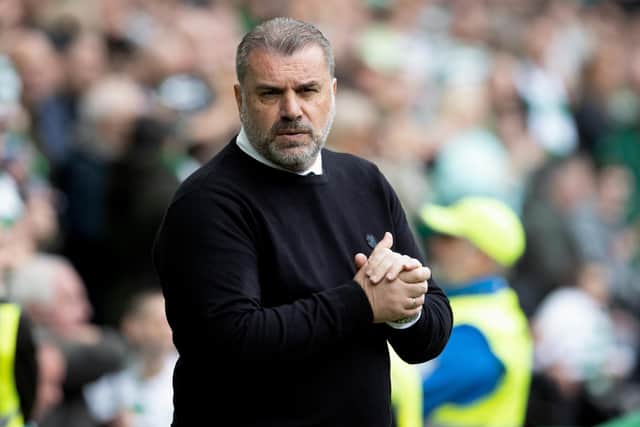 Celtic manager Ange Postecoglou during yesterday's match against Hearts.  (Photo by Alan Harvey / SNS Group)