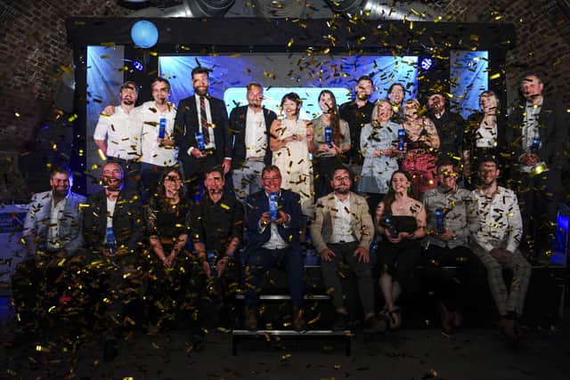 All of the Scran winners share the stage and the sweet taste of victory. Image: Lisa Ferguson.