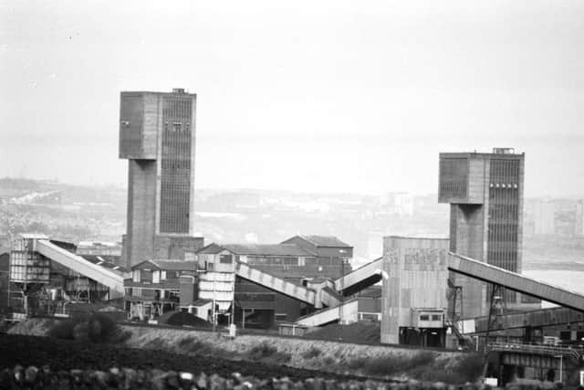 The two winding towers at Seafield colliery in Fife.