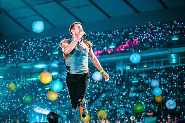 Coldplay performing at Hampden Park, Glasgow, as part of their Music of the Spheres world tour PIC: Calum Buchan