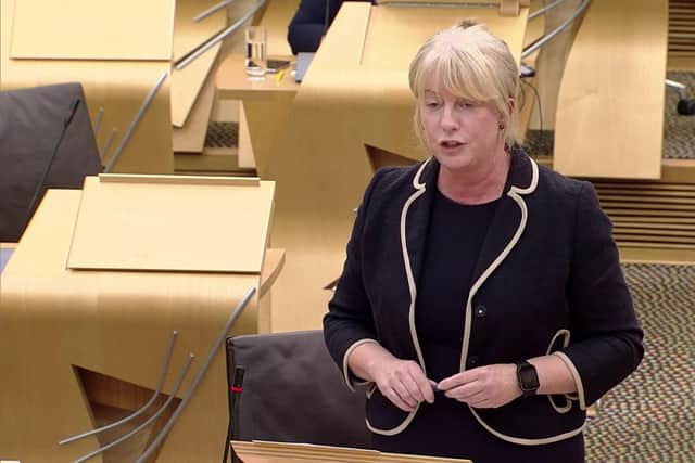 Social justice secretary Shona Robison addresses the debate at Holyrood. Picture: JPI Media