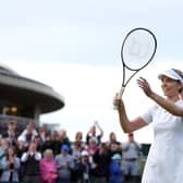 Katie Boulter, one of seven Brits left in the Wimbledon singles, celebrates her first-round victory over Clara Burel. Picture date: Tuesday June 28, 2022.