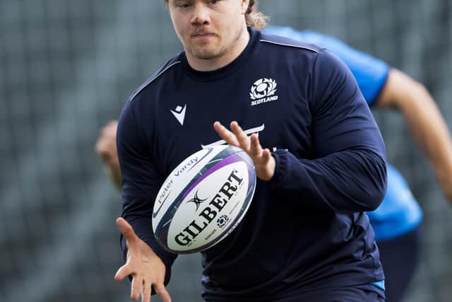 Nick Auterac trains with Scotland after he was called up for the autumn Tests. (Photo by Paul Devlin / SNS Group)