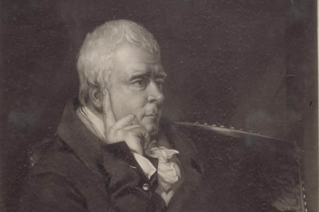 Detail from an image of Sir Walter Scott at the exhibition Walter Scott and Song: Retuning the Harp of the North