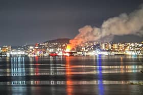 A fire broke out in Dundee city centre on Saturday evening. Picture: Niall Campbell/PA Wire