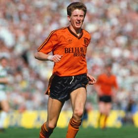 Playing for Dundee United in the 1988 Scottish Cup final. He scored a great goal and was named man of the match but Celtic won