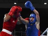Maksym Galinichev, pictured here boxing Abdessamad Abbaz of Morocco in the Men's Bantam semi final at the Buenos Aires 2018 Youth Olympic Games, has been killed in combat.