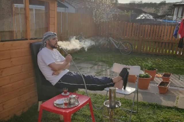 Belal pictured by his wife, Rokaiah Aledlbi, at their home in Dingwall. Photograph © Rokaiah Aledlbi. All rights reserved.