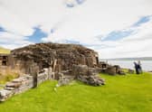Midhowe Broch on Rousay , which dates from the Iron Age, will be surveyed this week for damage caused by extreme weather patterns and climate change. PIC: Michael N Maggs/CC.