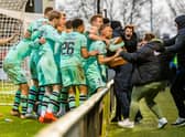 Hibs players celebrate Elie Youan's goal in a crucial 1-0 win over St Mirren.