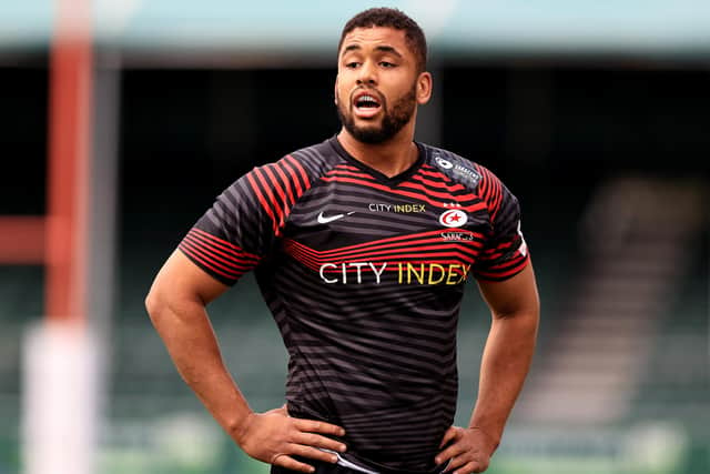 Andy Christie of Saracens represented Scotland at youth level then went on to play for England Under-20s but is now part of Scotland's Six Nations squad. (Photo by David Rogers/Getty Images)