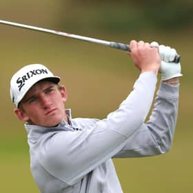 Calum Scott in action during a Great Britain & Ireland squad session at St Andrews last week for the Walker Cup, which is being played on the Old Course on 2-3 September. Picture: Luke Walker/R&A/R&A via Getty Images.