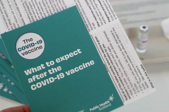 Recipients are given information about the Covid-19 vaccines, but not a document to provide evidence of the jag.