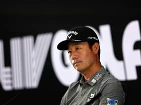 US golfer Kevin Na attends a press conference ahead of the LIV Golf Invitational Series event at The Centurion Club in St Albans. (Photo by ADRIAN DENNIS/AFP via Getty Images)