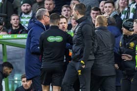 Celtic John Kennedy remains as non-plussed now as he appeared in 2019 when Rangers assistant Michael Beale shouting in his direction was presented as a spat.(Photo by Bill Murray / SNS Group)
