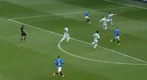 Collum had a good view of the handball appeal. Picture: Sportscene screengrab